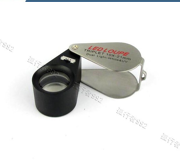 Handheld light source 10x20 full metal illuminated jewelry magnifying glass LED white light source Collection identification