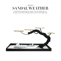 Zen modern new Chinese style metal branch wrought iron entrance decorative cabinet creative welcoming pine fortune tree sculpture ornaments