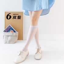 Knee-length stockings through meat summer thin sock socks children ins tide women white half-length high tube calf socks