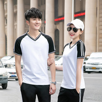 Summer volleyball sports suit mens short-sleeved casual tennis wear womens Korean version slim couple gas volleyball sports team uniform