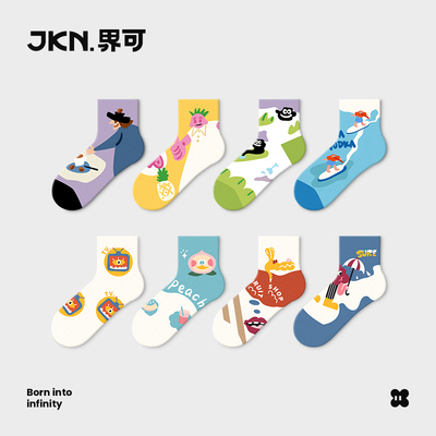 JKN Tide, летние японские мультяшные носки, для влюбленных