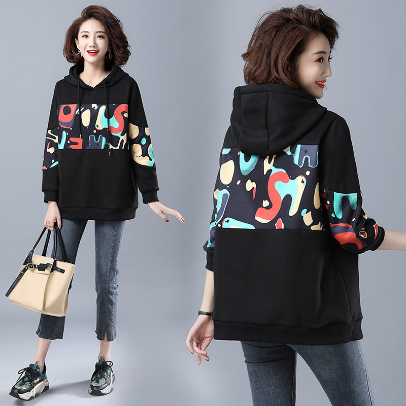 Clearance pick-up counters withdrew the tail order big-name foreign trade women's clothing thickened hooded sweater jacket loose fat MM top