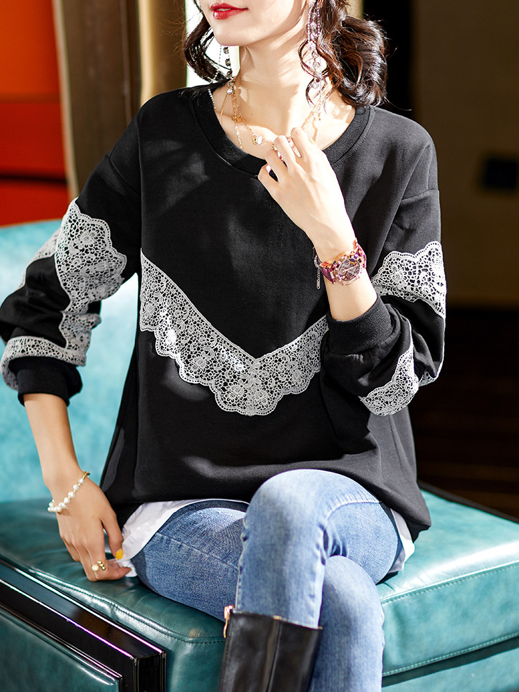 Clearing to pick up foreign trade original single tail cut lace splicing jacket coat autumn fat MM wear