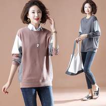 Foreign trade original order Italian womens clothing surplus order foreign order clearance export splicing sweater womens all-match casual bottoming top