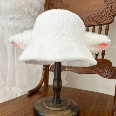 taobao agent [MAID] A version of homemade sheep, fisherman hat lolita lamb ear hat, lamb velvete material version