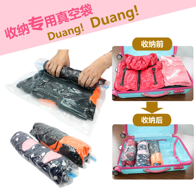 Hand Roll Compression Bag Travel Down Jacket Clothing Collection Bag Suitcase Clothing Finishing Bag Tourist Clothes Portable Bag