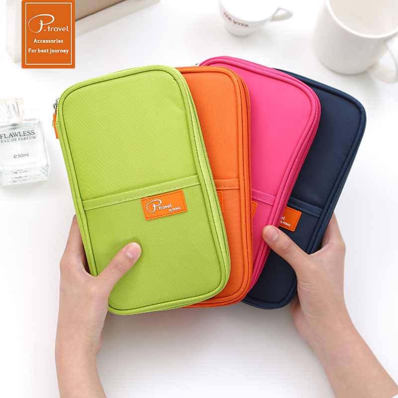 Korean passport bag Multi-function document bag Card charter ticket holder Protective cover men and women travel abroad waterproof storage bag