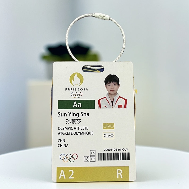 Sun Yingsha, Wang Chuqin, Guo Zhendong, and Fan Zhendong Paris Tournament Pass Star Card LAOSHU Backpack Pendant Gift Sun Yingsha, Wang Chuqin, Guo Zhendong, and Fan Zhendong Paris Tournament Pass Star Card LAOSHU Backpack Pendant Gift