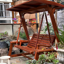 Autumn Thousands Yard Pinewood wood Wood Outdoor Garden Hanging Chair Outdoor Embalming Wood Casual Hammock Balcony Home Rocking Chair