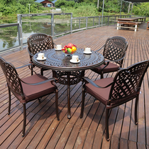 Courtyard Table And Chairs Outdoor Cast Aluminum Balcony Cast-iron Garden Composition Three Sets Leisure Room Exposed Table Iron Art Eurostyle