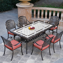 Outdoor table and chairs courtyard Composition Cast aluminium table and chairs Villa Balcony Table And Chairs Open-air Garden Outside Iron Art Chair Five Pieces