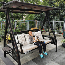 Outdoor Autumn Thousands Rocking Chair Balcony Villa Terrace Hanging Chair Embalming Wood Chrattan Iron Art Cradle Courtyard Autumn Thousands of beds