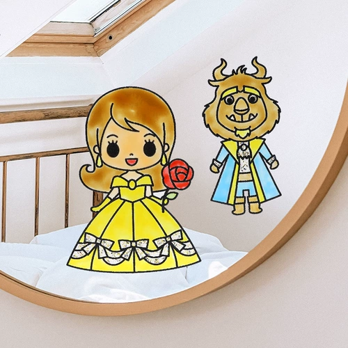 Amos, клеевая картина, стеклянная раскраска для принцессы, игрушка, «сделай сам», Южная Корея, без сушки в лампе, поделки ручной работы