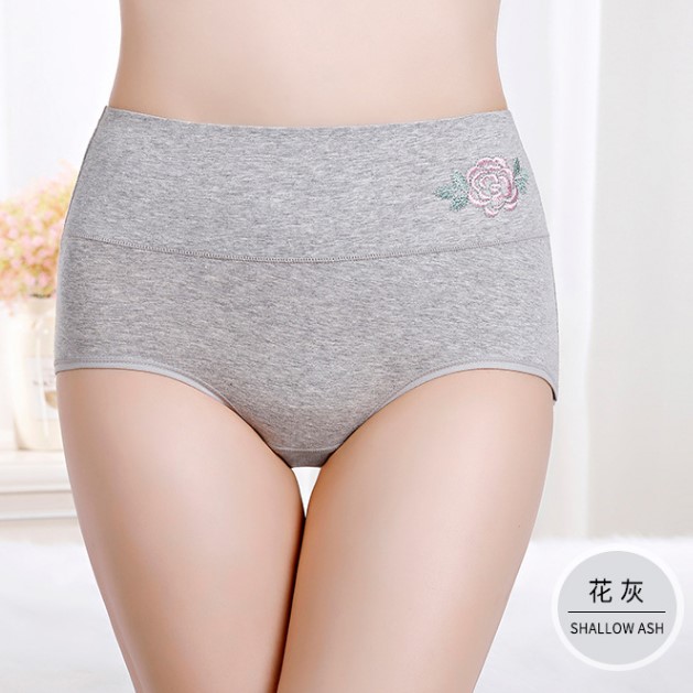 cũ bông lót mẹ sân lớn eo cao cotton mỏng quần trung niên thêu hình tam giác để nhận in bụng quần hoa.