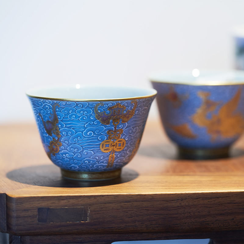 Tang Pin colored enamel xiangyun to front cup paint phoenix bat master individual cup of jingdezhen ceramic cup