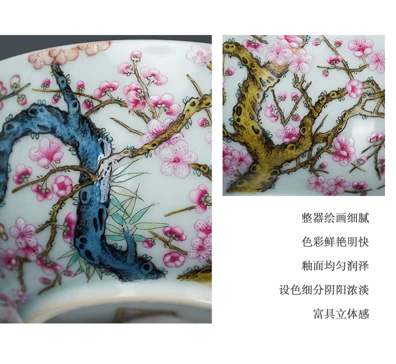 Tang Pin name plum colored enamel with master individual cup of jingdezhen ceramic sample tea cup ice wintersweet name plum cup kung fu tea set