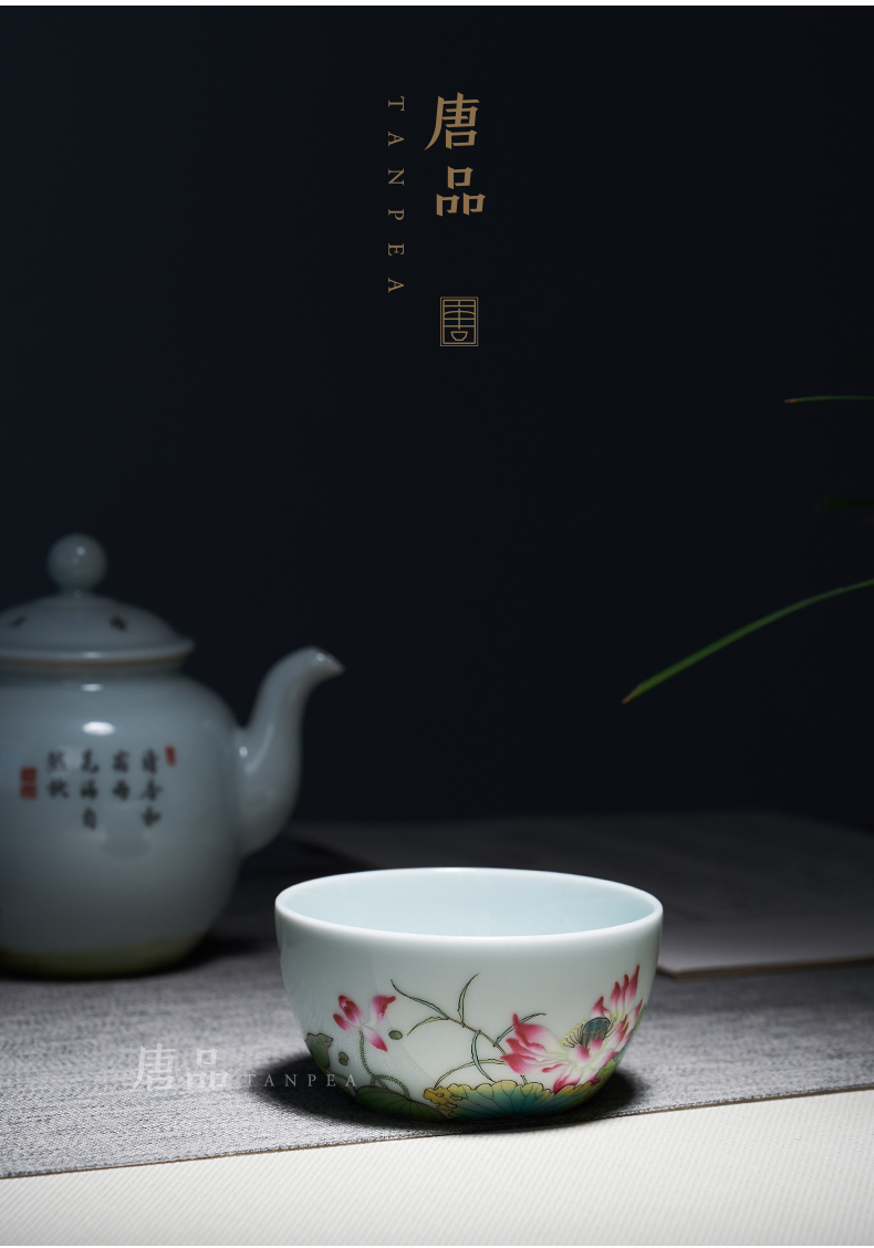 Tang Pin jingdezhen ceramic cups lotus lotus cup personal Lord manual sample tea cup kung fu tea pu - erh tea cup