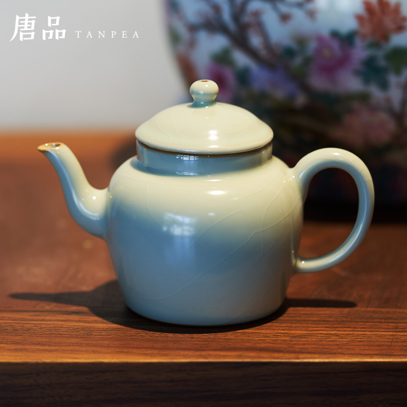 Tang Pin your up teapot manual palace the lantern teapot azure open piece of jingdezhen ceramic kung fu tea set single pot of gifts