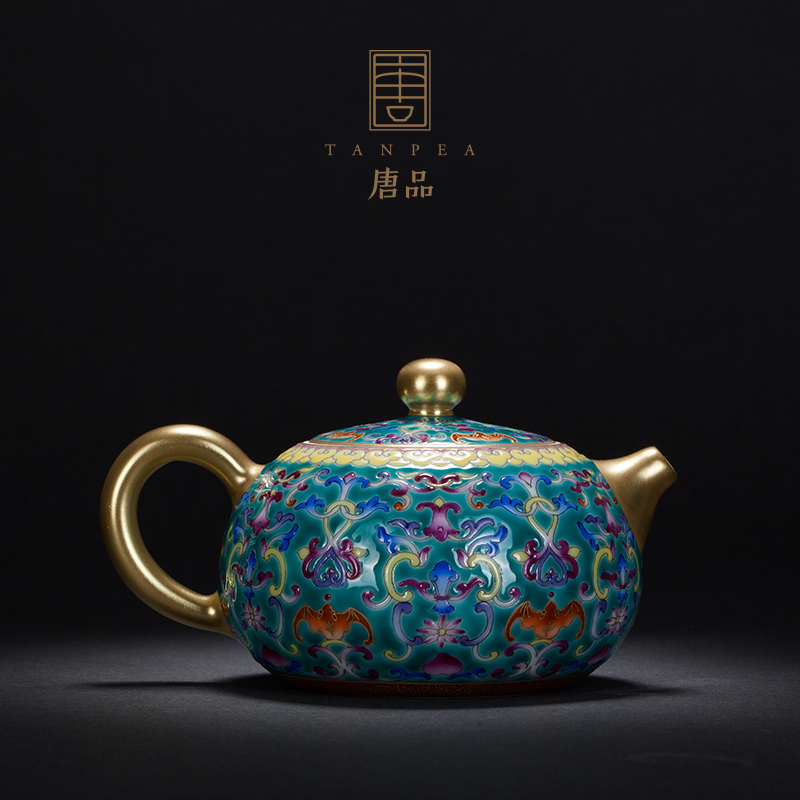 All hand made blue to xi shi pot of enamel glaze color little teapot jingdezhen ceramic tea set on single pot of kung fu