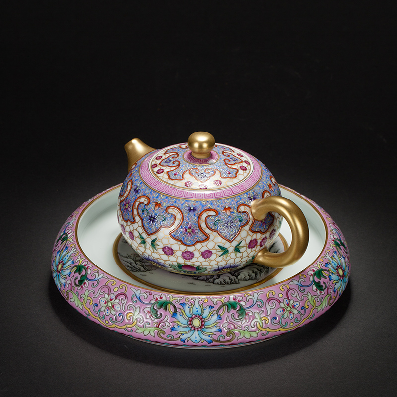 Kung fu tea see colour line enamel xi shi pot all hand satisfied grain little teapot jingdezhen ceramic pot