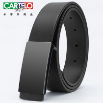 Crocodile Men Strap Genuine Leather Smooth Buttoned Head Layer Pure Bull Leather Belt Young Casual Denim Pants With Tide