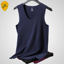 Mens youth abrasive hairless vest slim sleeveless waistless waistcoat plus velvet V neck base shirt coat mens winter