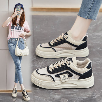 2025 New Spring and Summer Versatile Mesh Breathable Casual Shoes Student Sneakers Women's Non-Slip Shoes White Women's Shoes