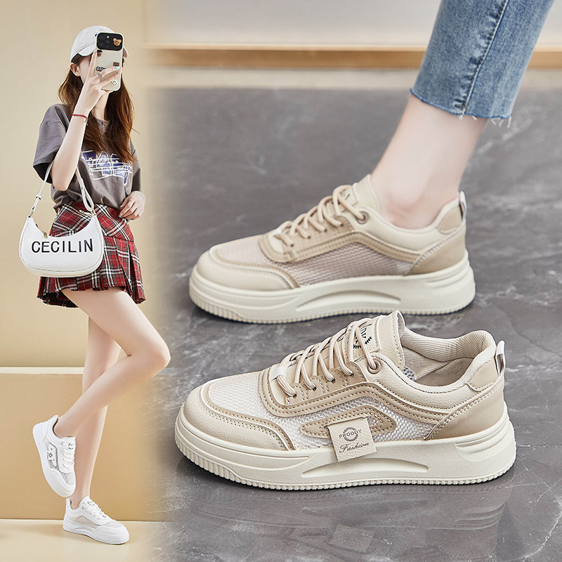 2025 New Spring and Summer Versatile Mesh Breathable Casual Shoes Student Sneakers Women's Non-Slip Shoes White Women's Shoes