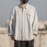 Осенняя рубашка, универсальный японский хлопковый лонгслив, куртка для влюбленных, в корейском стиле, оверсайз