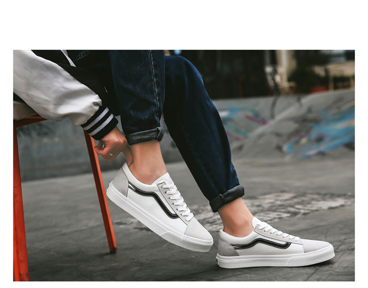 Mùa thu phiên bản Hàn Quốc của xu hướng giày thể thao nam mùa hè dành cho giới trẻ - Plimsolls giày thể thao trắng