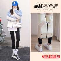 Lamb suede shark skin beating underpants woman winter style garnter thickened outside wearing slim leg strong pressure to collect belly Barbie yoga pants