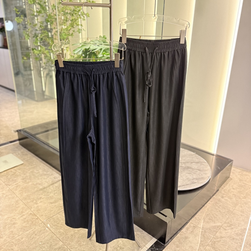 【Barrifait】Versatile and Fashionable Elastic Waist Solid Color Casual Straight Pants