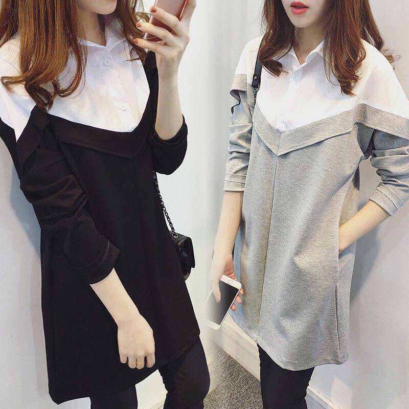 Autumn maternity wear out early autumn fashion model loose age reduction two-piece set pregnant women autumn dress dress sub spring and autumn model