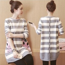 Pregnant women autumn Net red suit fashion 2021 new spring and autumn foreign style two-piece dress Net red tide