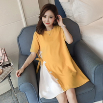 Pregnant Women summer dress dress dress 2020 out fashion tide hot mother personality fairy pregnant mother Summer foreign style splicing