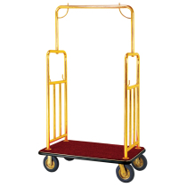 Star Hotel Lobby Luggage Carts Stainless Steel Load King Bulk Luggage Caravan luxury flat trolley