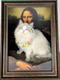 Mona Lisa 4D Stereo Cat Nest Oil Painting Cat Scratching Board with Frame, Integrated Wear-Resistant and Non-Shedding Corrugated Paper Cat Toy