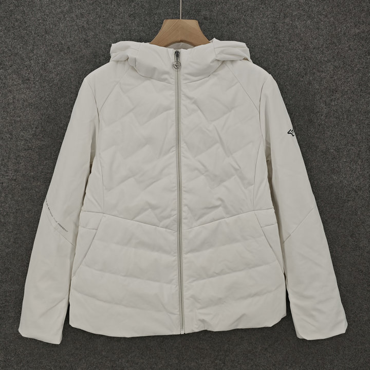 Mizuno Women's Casual Water-Repellent Warm Hooded White Goose down Jacket K2Cn45R5 Original Price 1698