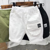 Boys cotton shorts summer clothes thin section loose foreign style five-point pants childrens summer middle pants baby Korean style overalls