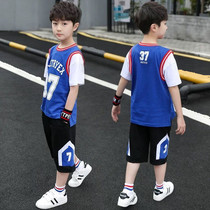 Childrens clothing boys summer suits 2022 new childrens short-sleeved sports two-piece suits for big boys and boys are handsome and trendy