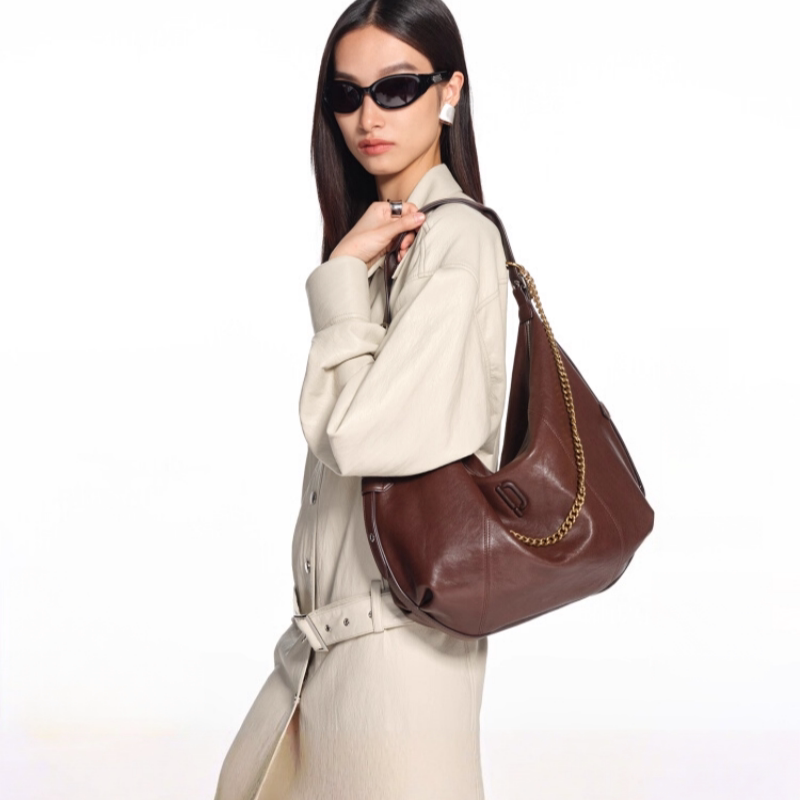 New Pea Series Hobo Bag Single Shoulder Wave Style Half-Moon Saddle Bag Crossbody Large Capacity Commuter Tote Bag for Women New Pea Series Hobo Bag Single Shoulder Wave Style Half-Moon Saddle Bag Crossbody Large Capacity Commuter Tote Bag for Women