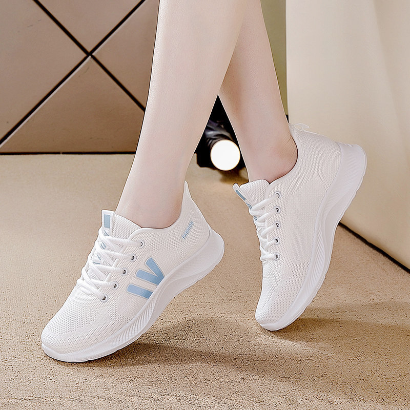 Qiao Zhou Women's Shoes Summer Mesh Breathable Casual Shoes Outdoor Non-Slip Ultra-Light Dance Shoes for Women Non-Slip Wear-Resistant Shoes