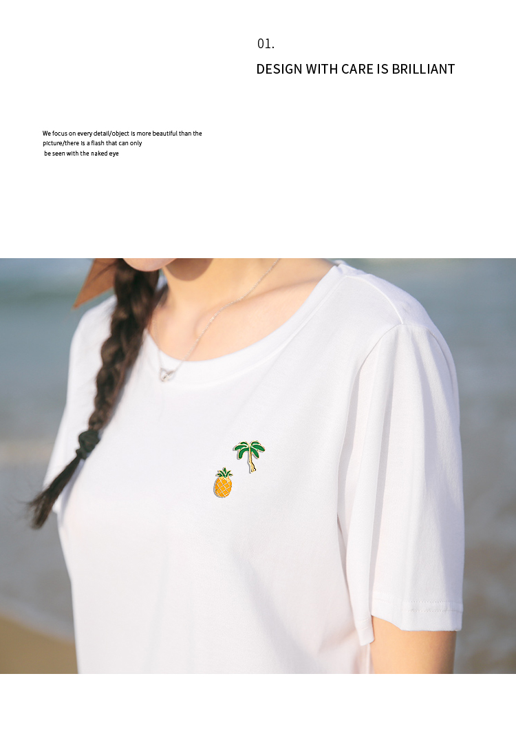 Dứa dừa bốn cỏ đơn giản nhỏ trâm cổ áo sơ mi kim cổ áo chống ánh sáng pin cardigan khóa trâm phụ kiện nữ - Trâm cài cài áo vest nam