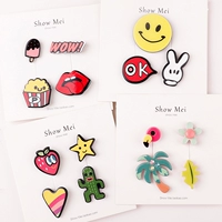 Nhật Bản đơn giản hoạt hình huy hiệu trâm cài áo khoác thời trang quần áo pin pin nút áo len phụ kiện khí chất dễ thương - Trâm cài ghim cài áo vest nam 