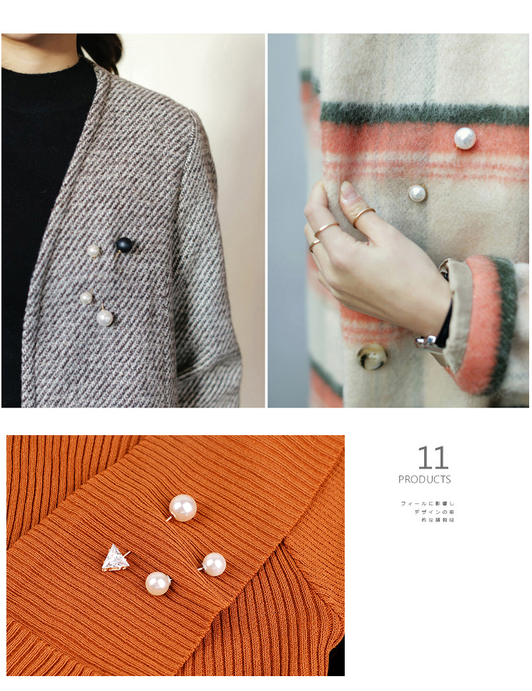 Nhật Bản và Hàn Quốc thời trang từ pin trâm chống đi nhẹ pin khóa ngọc trai cardigan khóa cổ áo kim với phụ kiện nữ cài áo nữ sang trọng