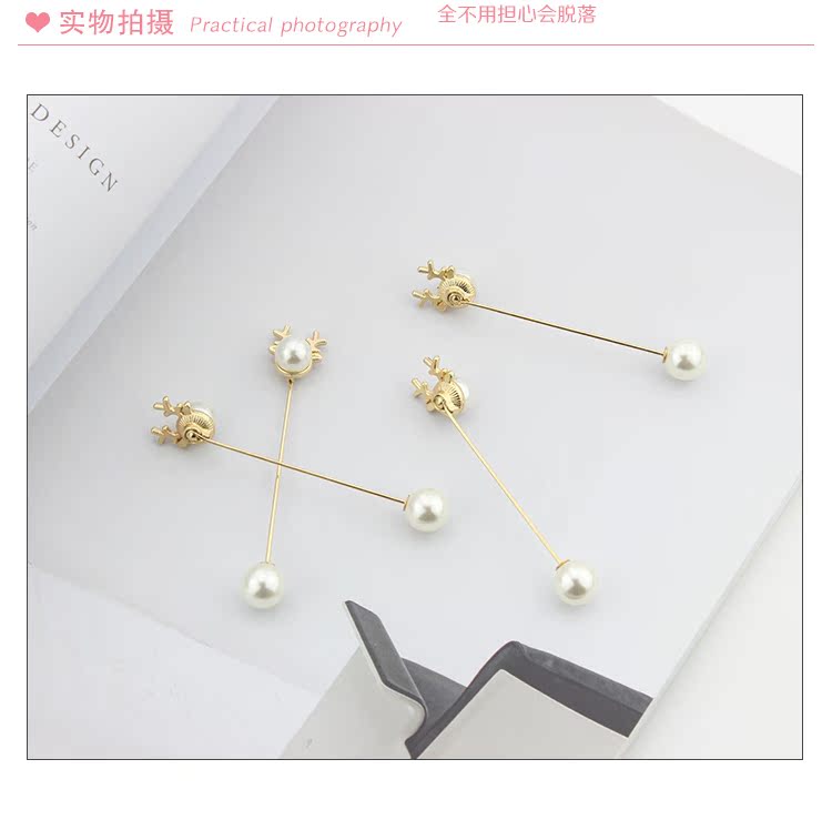 Thời trang Hàn Quốc nai sừng tấm trâm cài khăn choàng cổ khóa lớn pin cổ áo kim khăn khóa áo len với đồ trang sức pin - Trâm cài trâm hoa cài áo