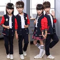 Kindergarten garden clothes spring and autumn clothes New British college style baseball uniform School uniform set Primary school sportswear class clothes
