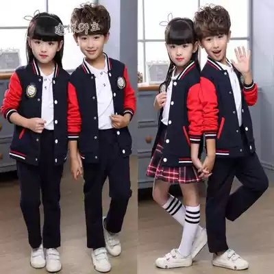 Kindergarten garden clothes spring and autumn clothes New British college style baseball uniform school uniform set pupils sportswear class clothes