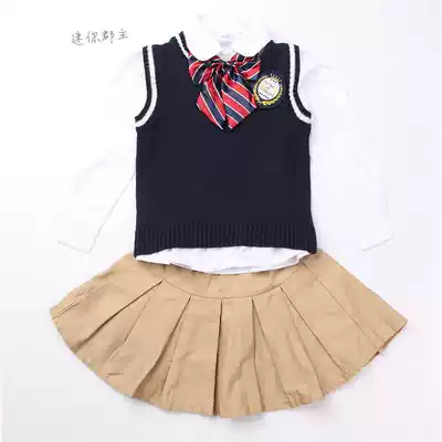 2017 autumn and winter new children's school uniforms, dresses, men's and women's Korean waistcoat, one-piece sweater vest, primary school student waistcoat