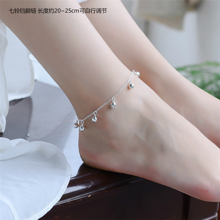 Hàn quốc phiên bản của cá tính đơn giản sterling bạc 925 chân chuỗi xu hướng thời trang của phụ nữ vòng chân trang sức có thể điều chỉnh hoang dã Sen quà tặng